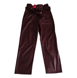 Commando Oxblood Faux Leather Paperbag Pant Womens Small